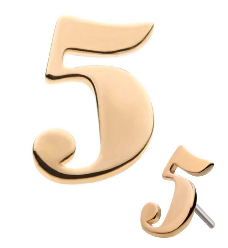 14kt Gold Number 5 Threadless Top