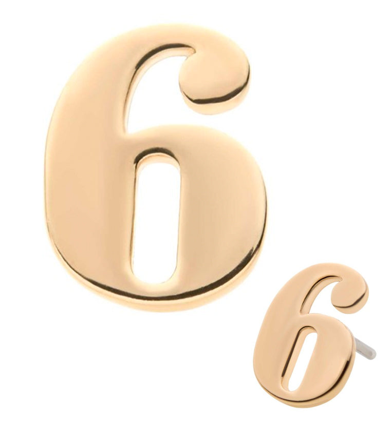 14kt Gold Number 6 Threadless Top