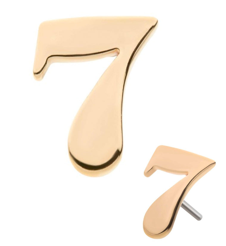 14kt Gold Number 7 Threadless Top