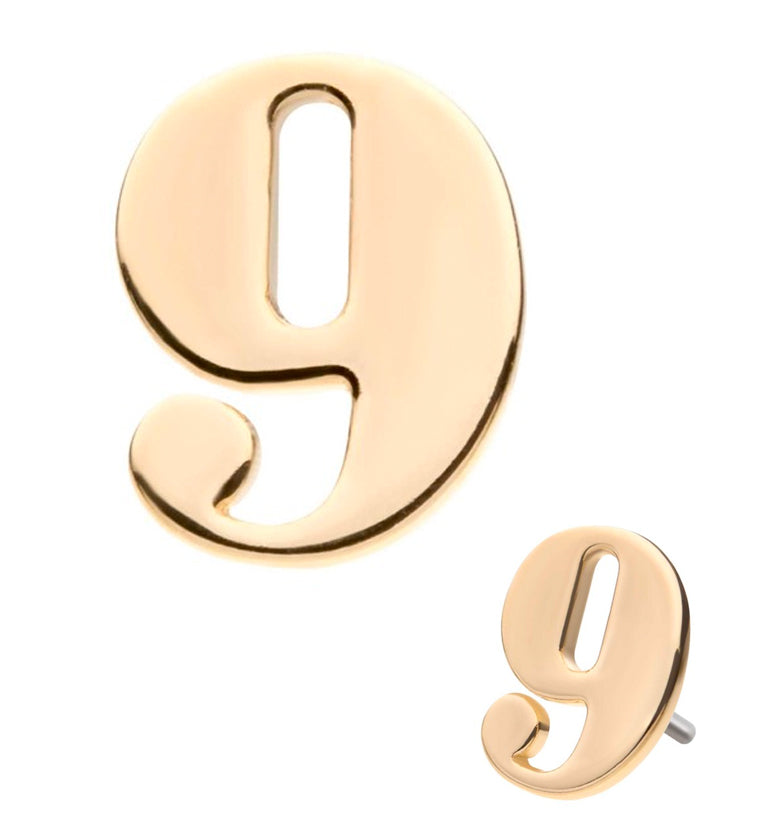 14kt Gold Number 9 Threadless Top