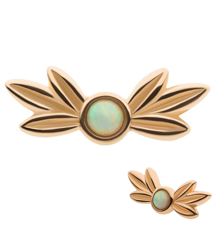 14kt Gold Opalite Leaf Threadless Top