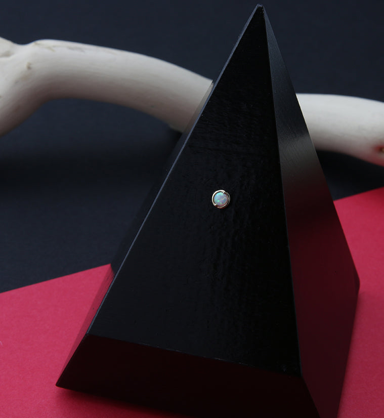 14kt Gold White Opalite Threadless Top