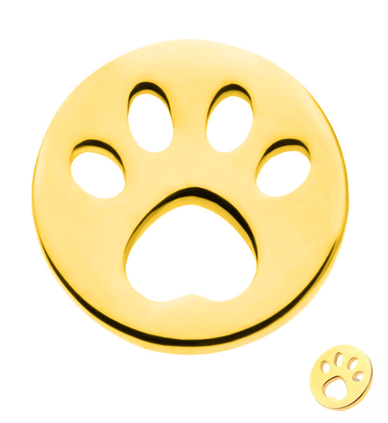 14kt Gold Paw Print Cut Out Threadless Top