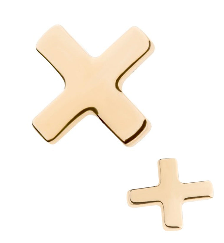 14kt Gold Plus Sign Threadless Top