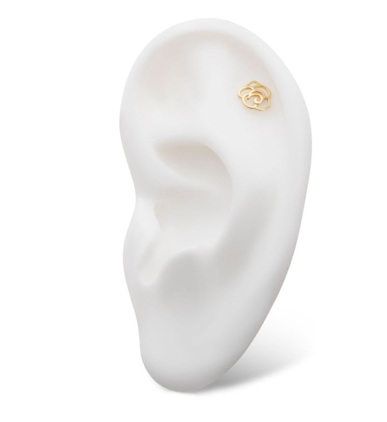 14kt Gold Rose Silhouette Threadless Top