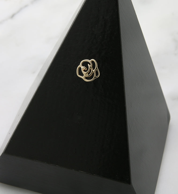 14kt Gold Rose Silhouette Threadless Top