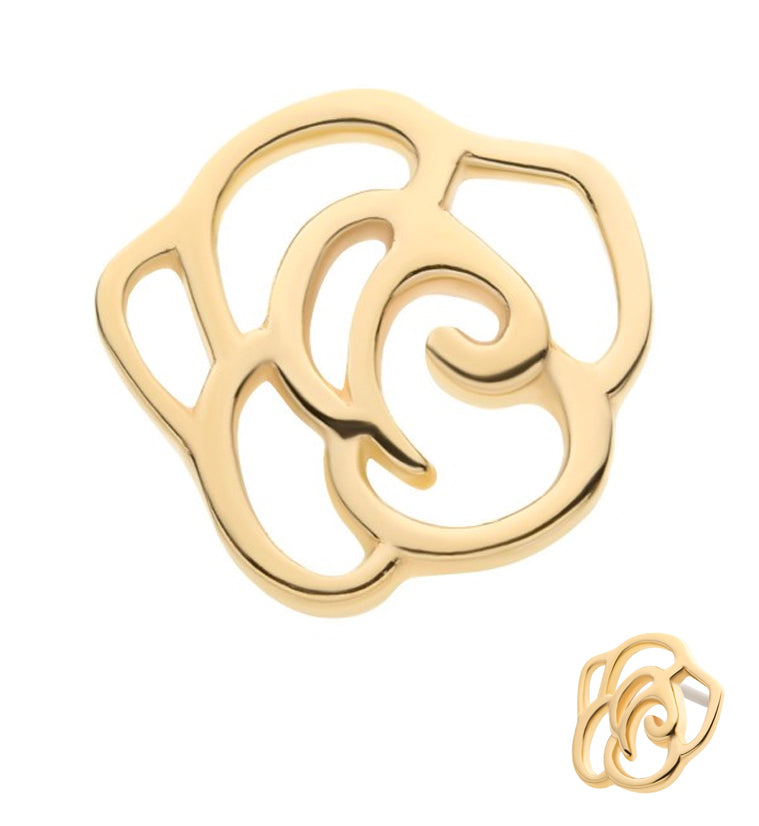 14kt Gold Rose Silhouette Threadless Top