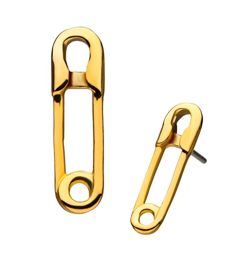 14kt Gold Safety Pin Threadless Top