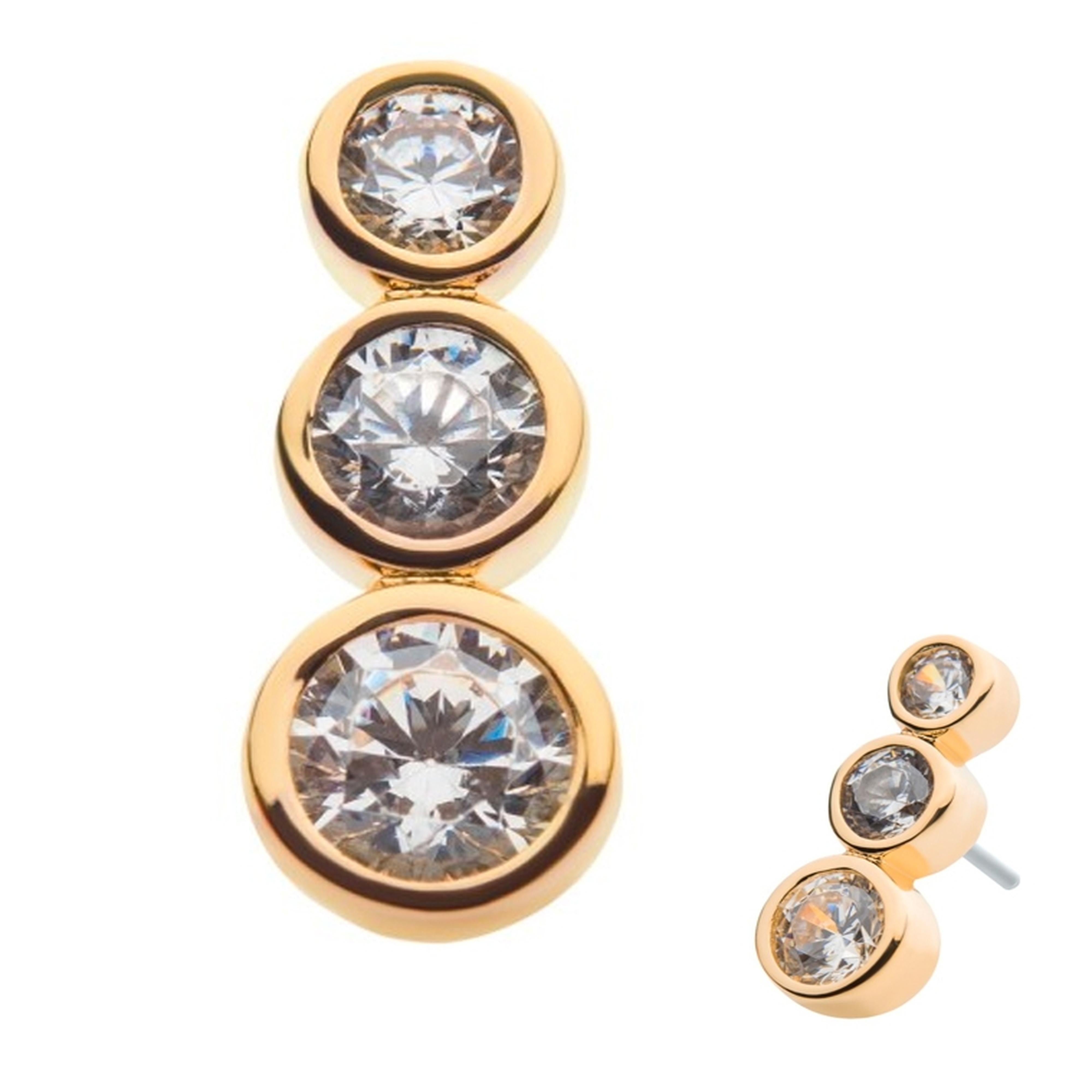 14kt Gold Order CZ Threadless Top