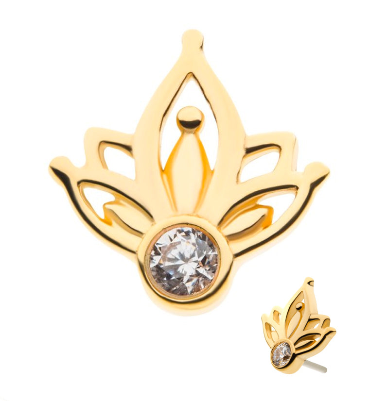 14kt Gold Sepal CZ Threadless Top