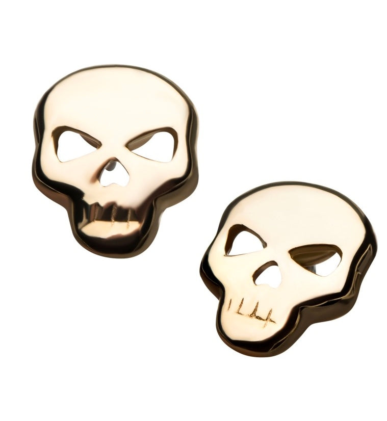 14kt Gold Skull Threadless Top