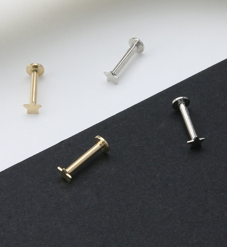 14kt Gold Star Labret