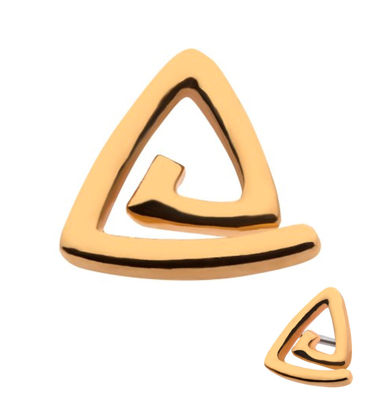 14kt Gold Straight Edge Spiral Threadless Top