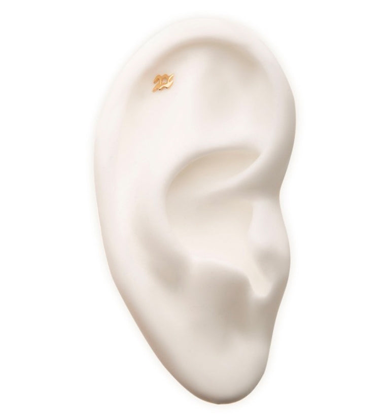 14kt Gold Aquarius Zodiac Sign Threadless Top