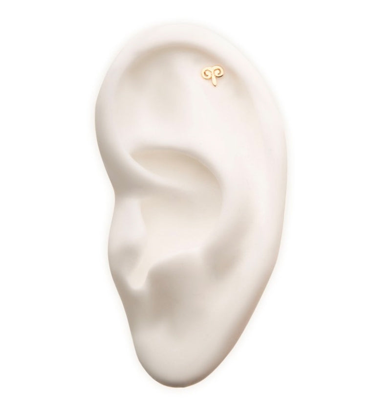 14kt Gold Aries Zodiac Sign Threadless Top