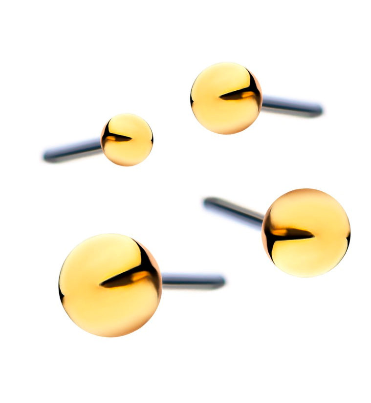 14kt Gold Threadless Ball Top