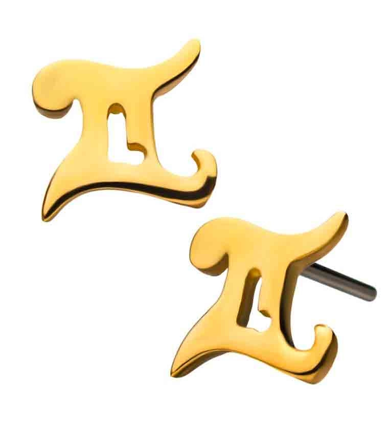14kt Gold Gemini Zodiac Sign Threadless Top