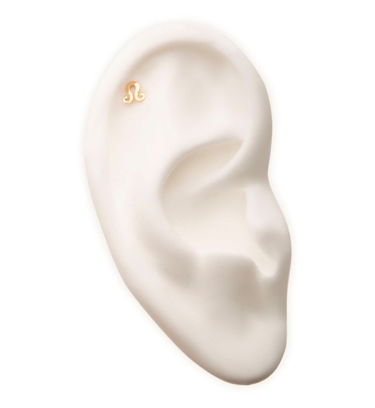 14kt Gold Leo Zodiac Sign Threadless Top