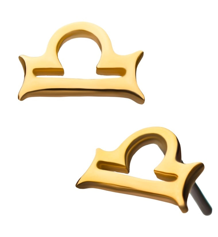 14kt Gold Libra Zodiac Sign Threadless Top