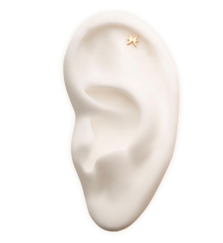 14kt Gold Pisces Zodiac Sign Threadless Top