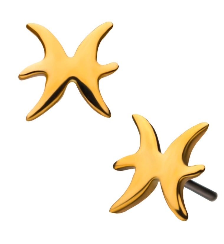 14kt Gold Pisces Zodiac Sign Threadless Top