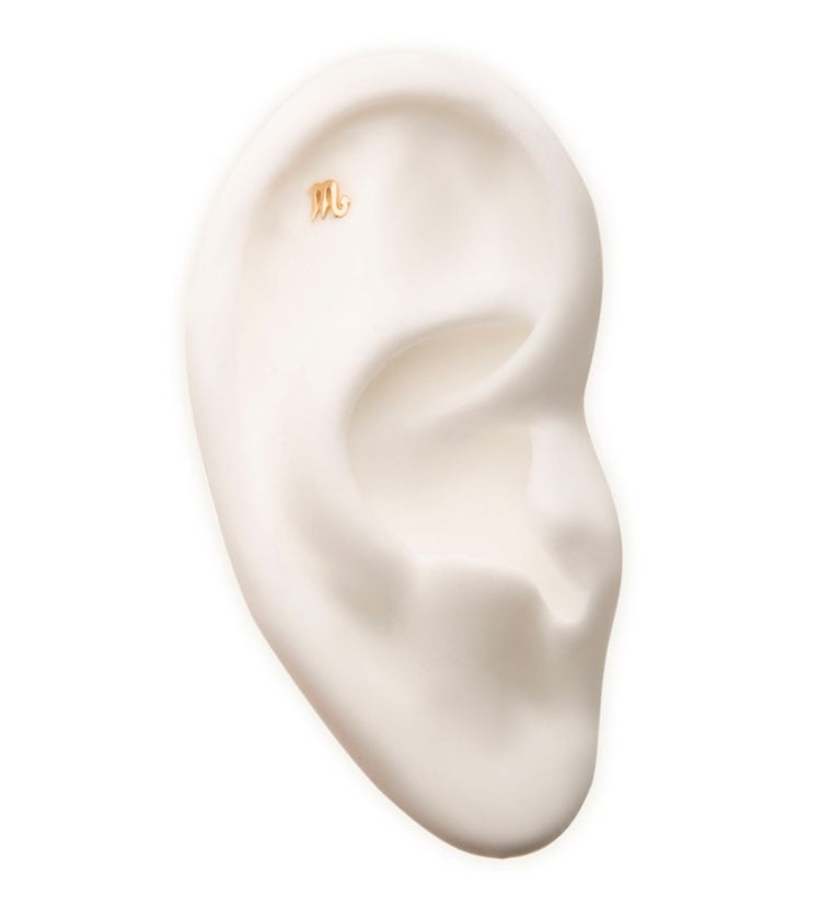 14kt Gold Scorpio Zodiac Sign Threadless Top