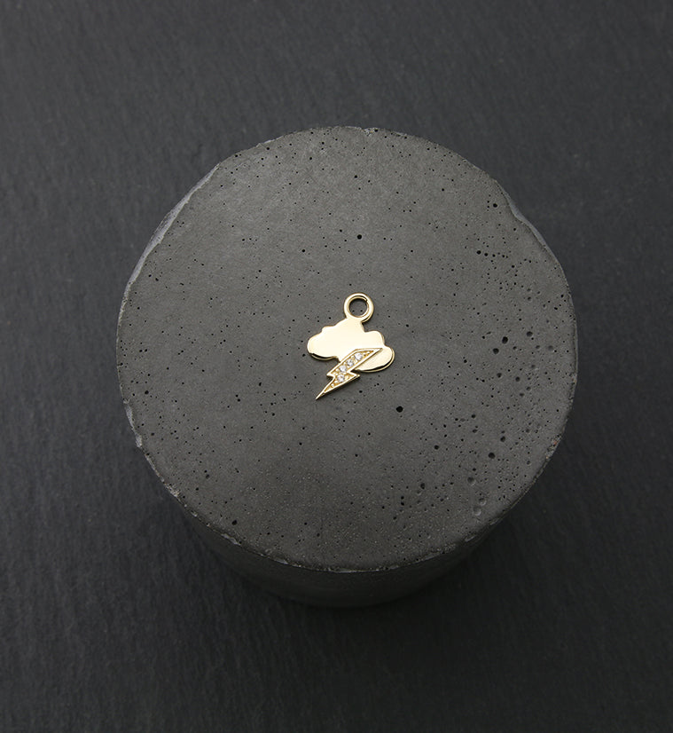 14kt Gold Thunderstorm CZ Charm