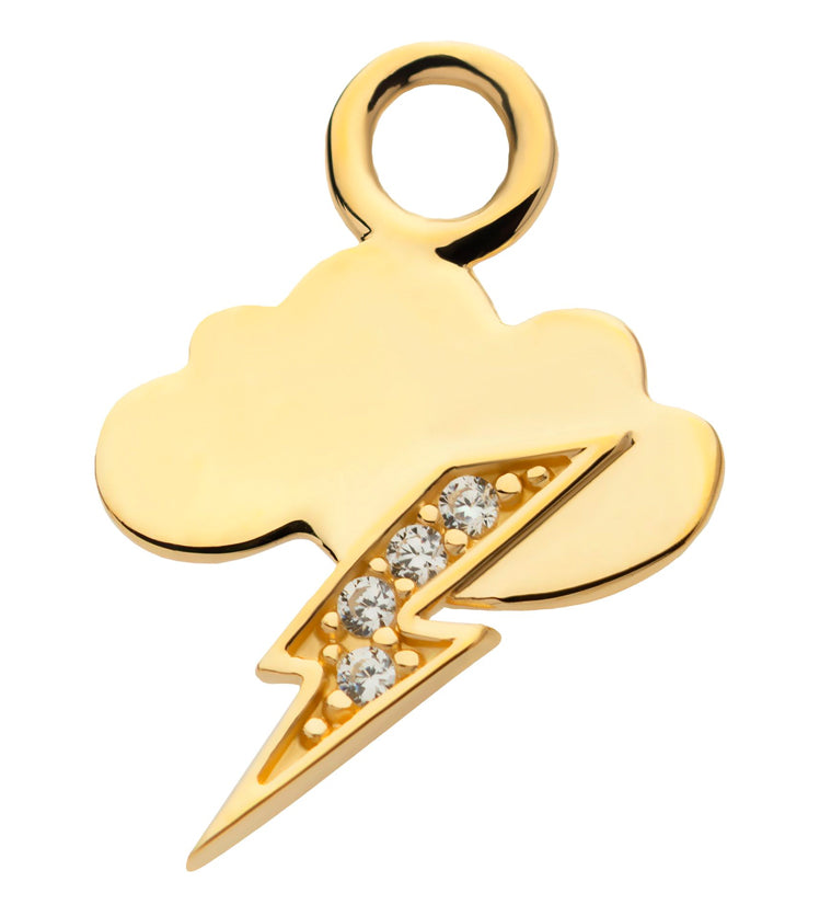 14kt Gold Thunderstorm CZ Charm