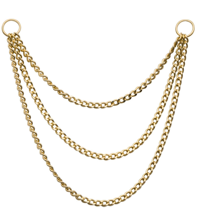 14kt Gold Triple Curb Chain