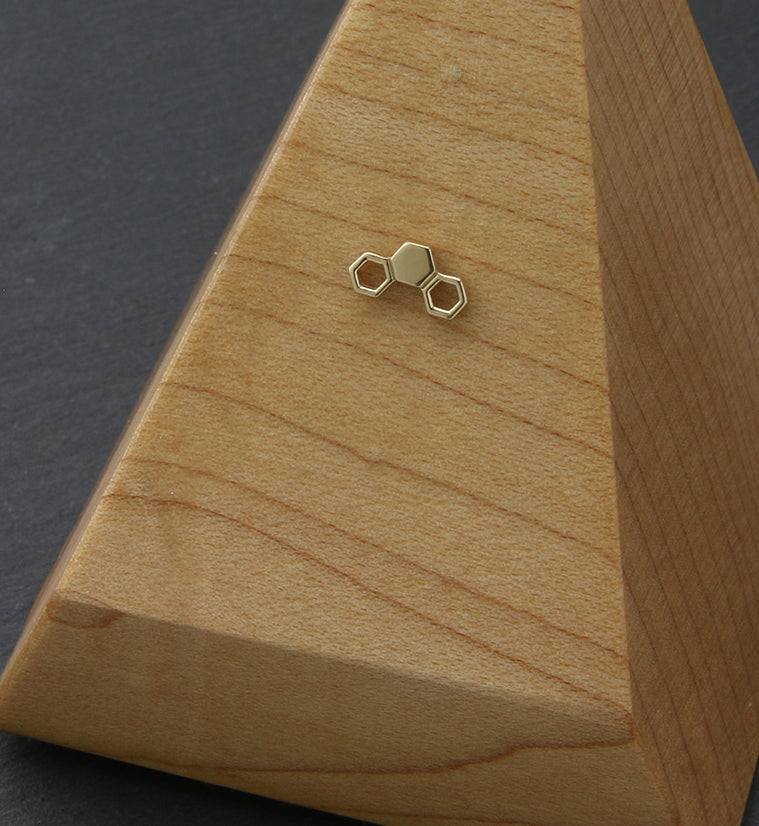 14kt Gold Triple Hexad Threadless Top