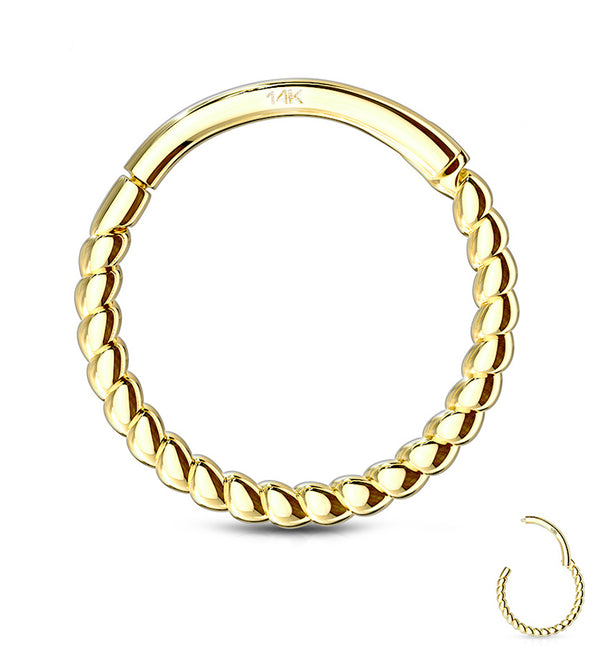 14kt Gold Twine Hinged Segment Ring