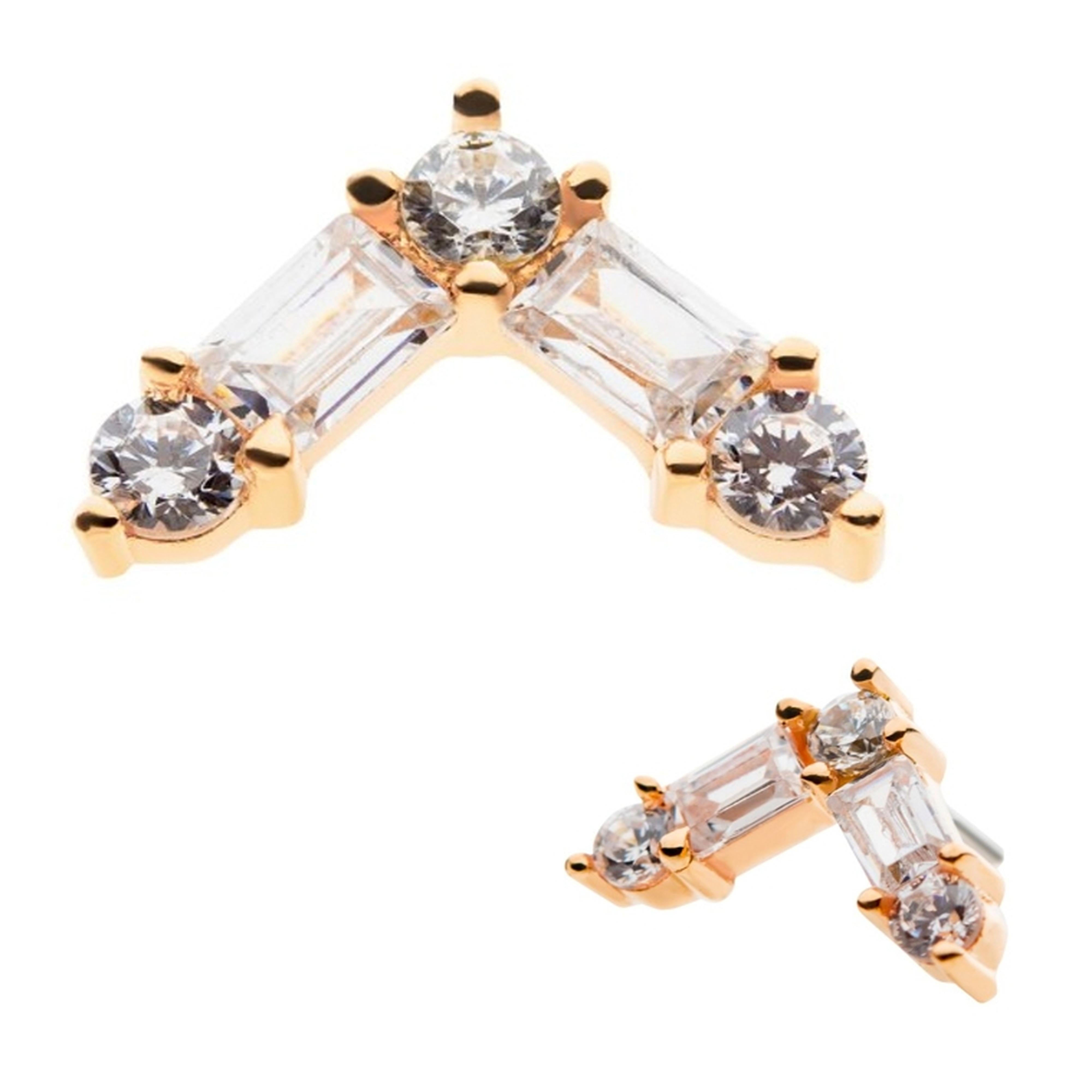 14kt Gold Valiant CZ Threadless Top