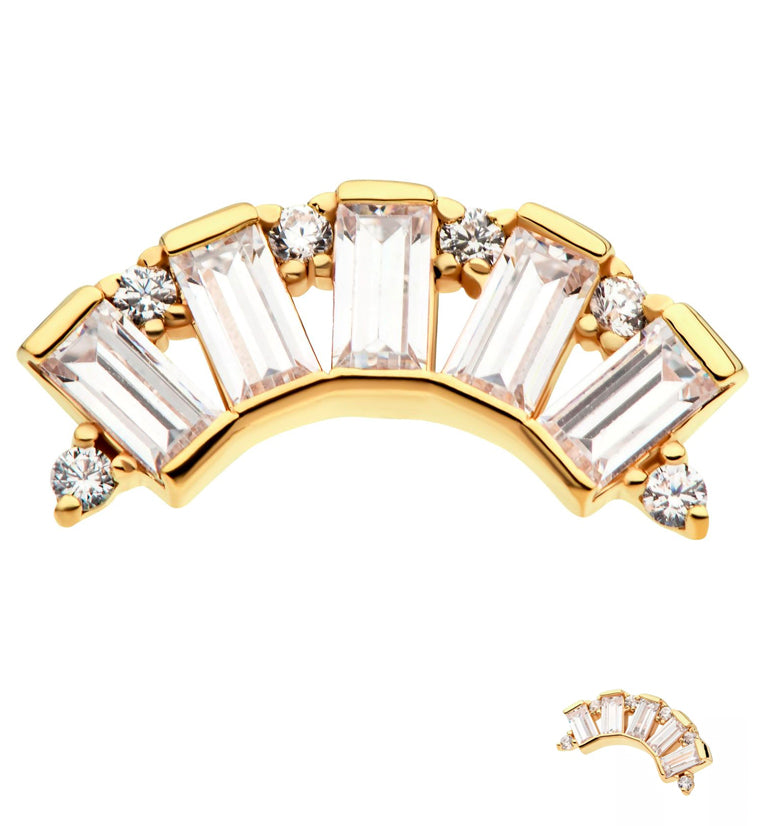 14kt Gold Vault CZ Threadless Top