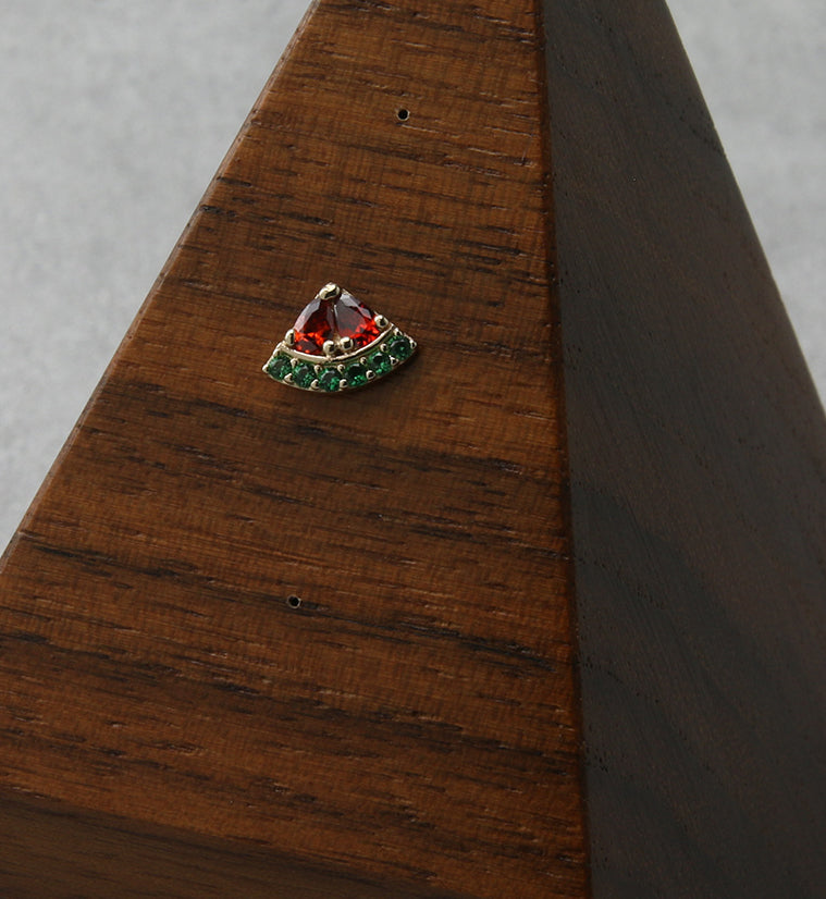 14kt Gold Watermelon CZ Threadless Top