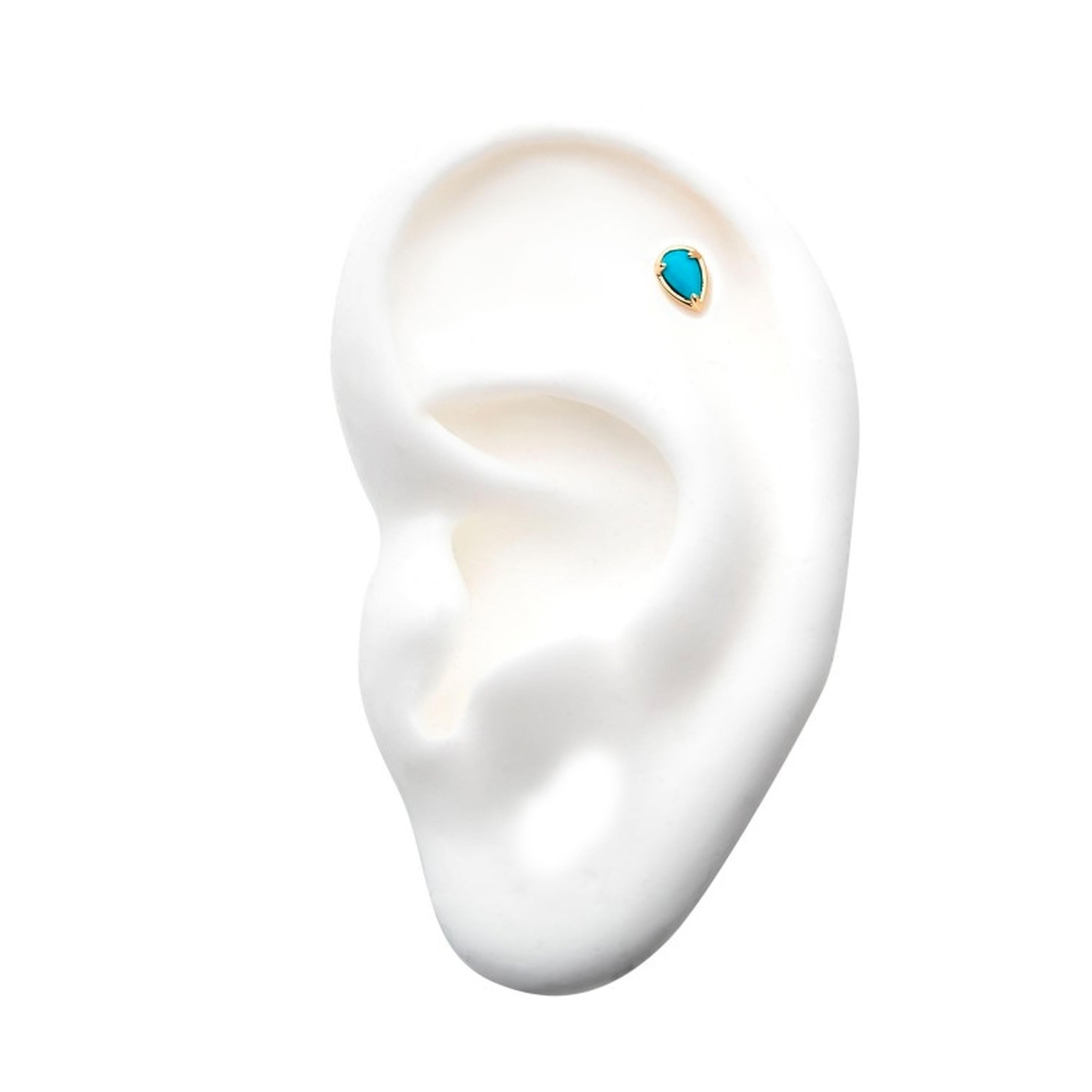 14kt Gold Weep Turquoise Howlite Threadless Top