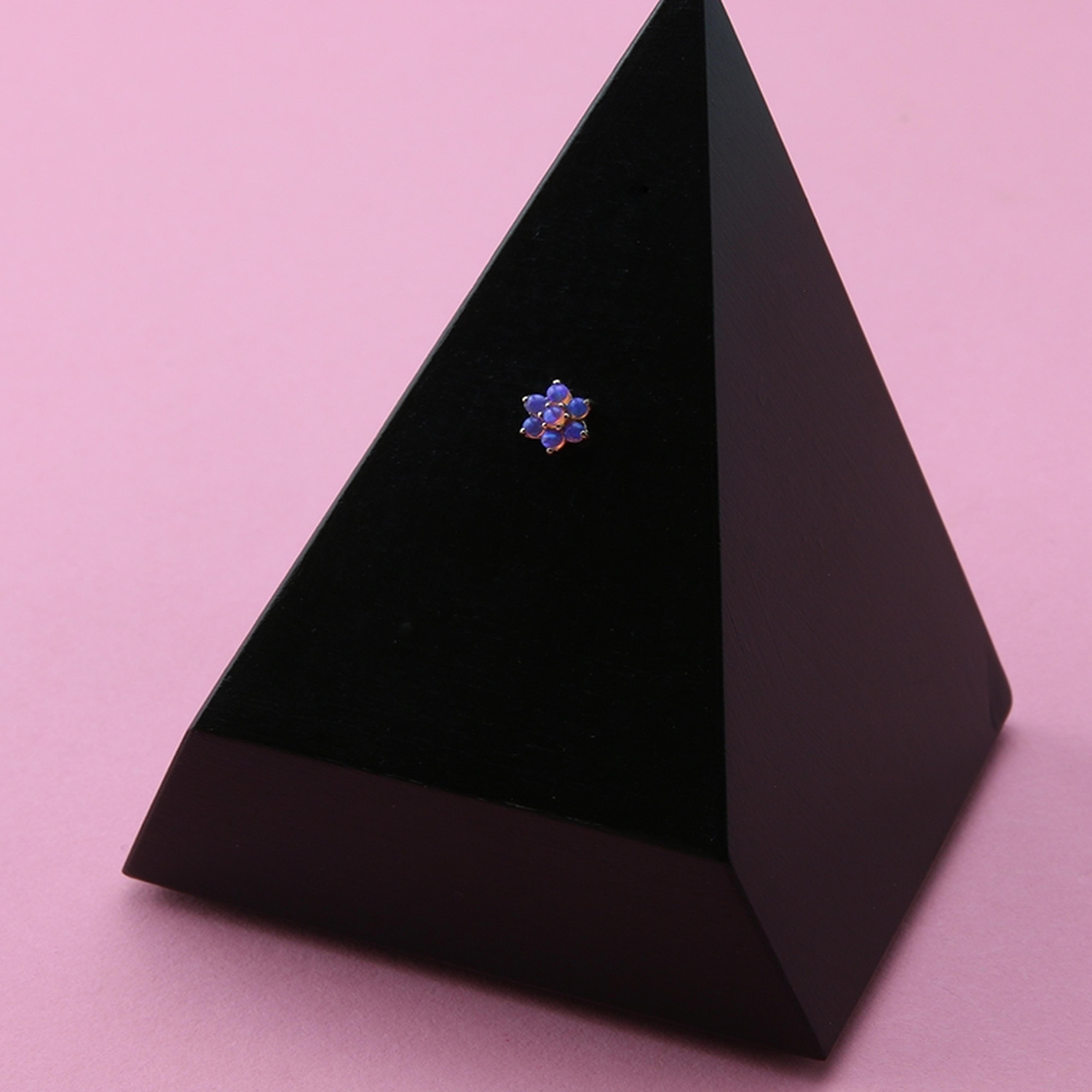 Purple Opalite 14kt Gold Flower Threadless Top