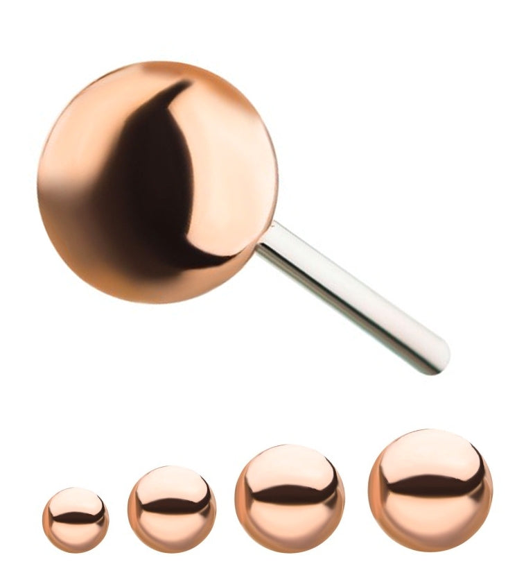 14kt Rose Gold Threadless Ball Top