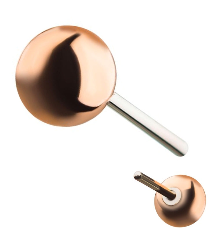 14kt Rose Gold Threadless Ball Top