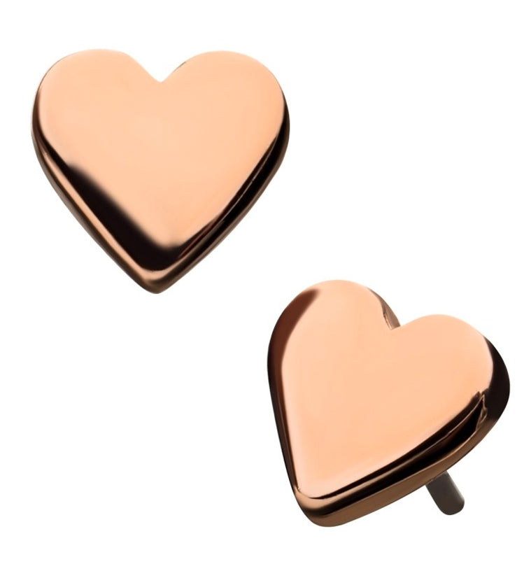 14kt Rose Gold Heart Threadless Top