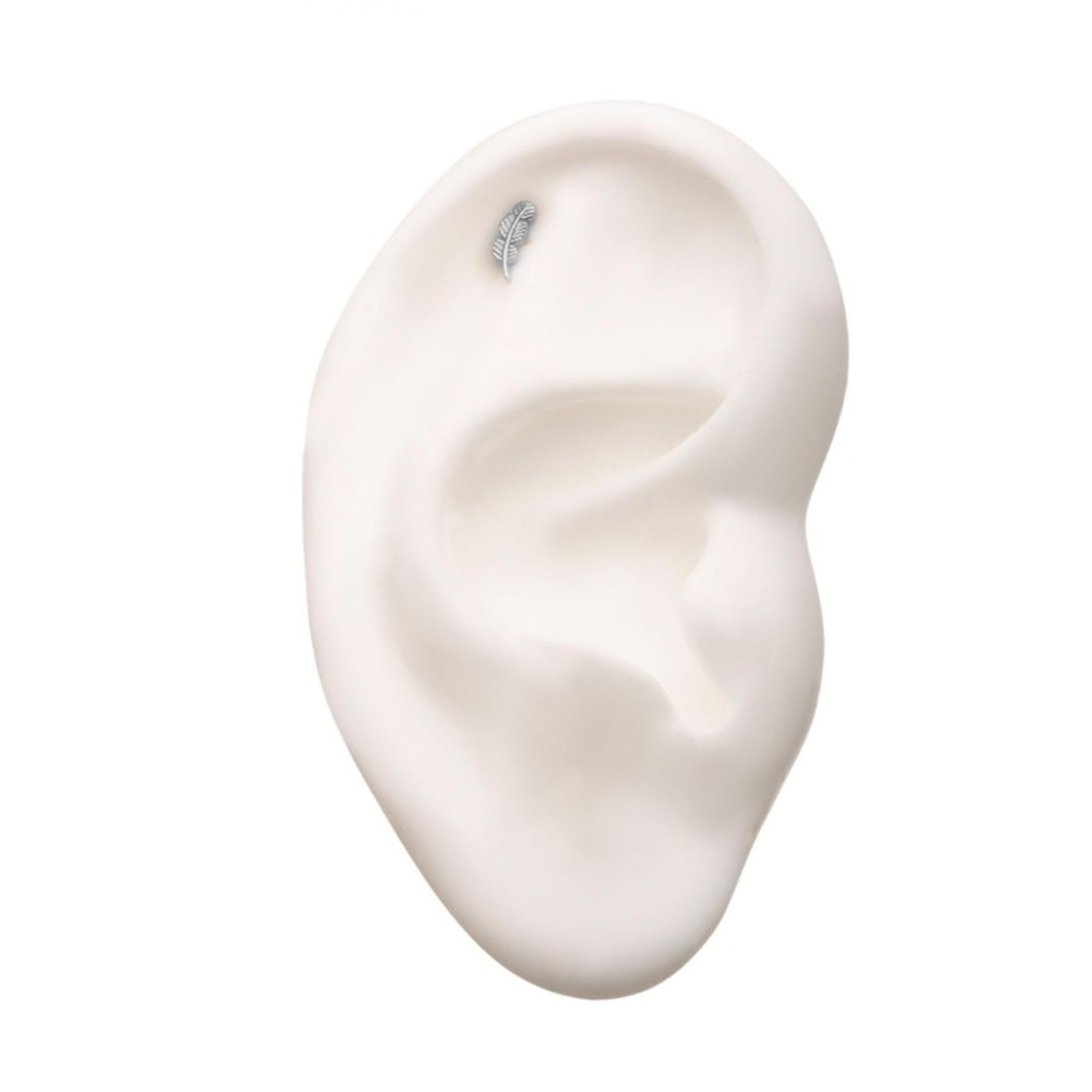 14kt White Gold Leaf Threadless Top