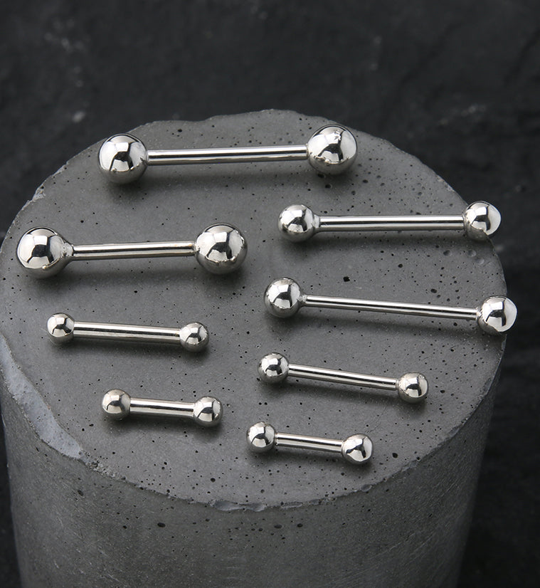 14kt Solid White Gold Barbell