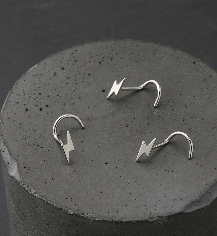 14kt White Gold Bolt Nose Screw