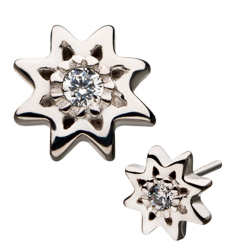 14kt White Gold Luminary CZ Threadless Top