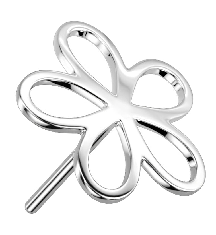 14kt White Gold Flower Trace Threadless Top