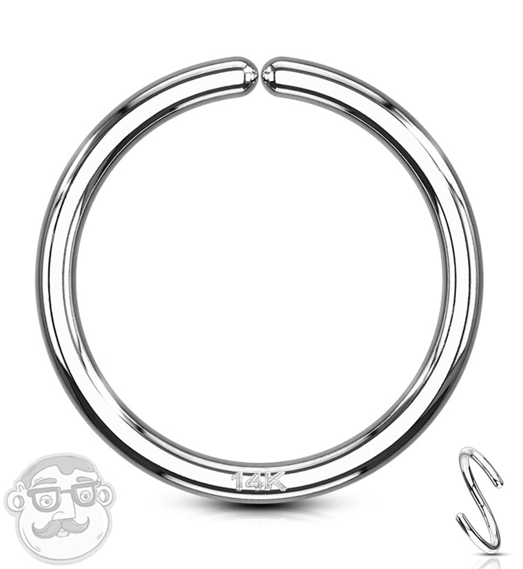 14kt White Gold Seamless Hoop Ring