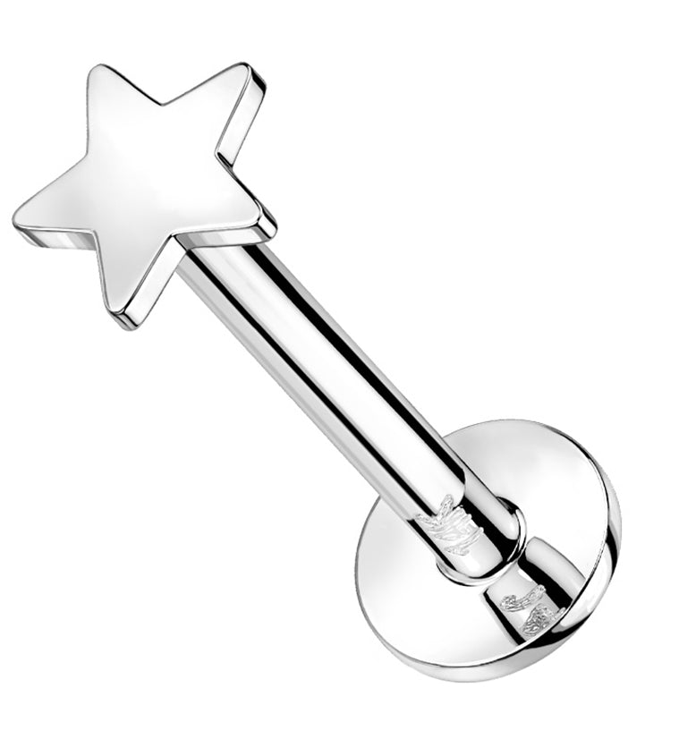 14kt White Gold Star Labret