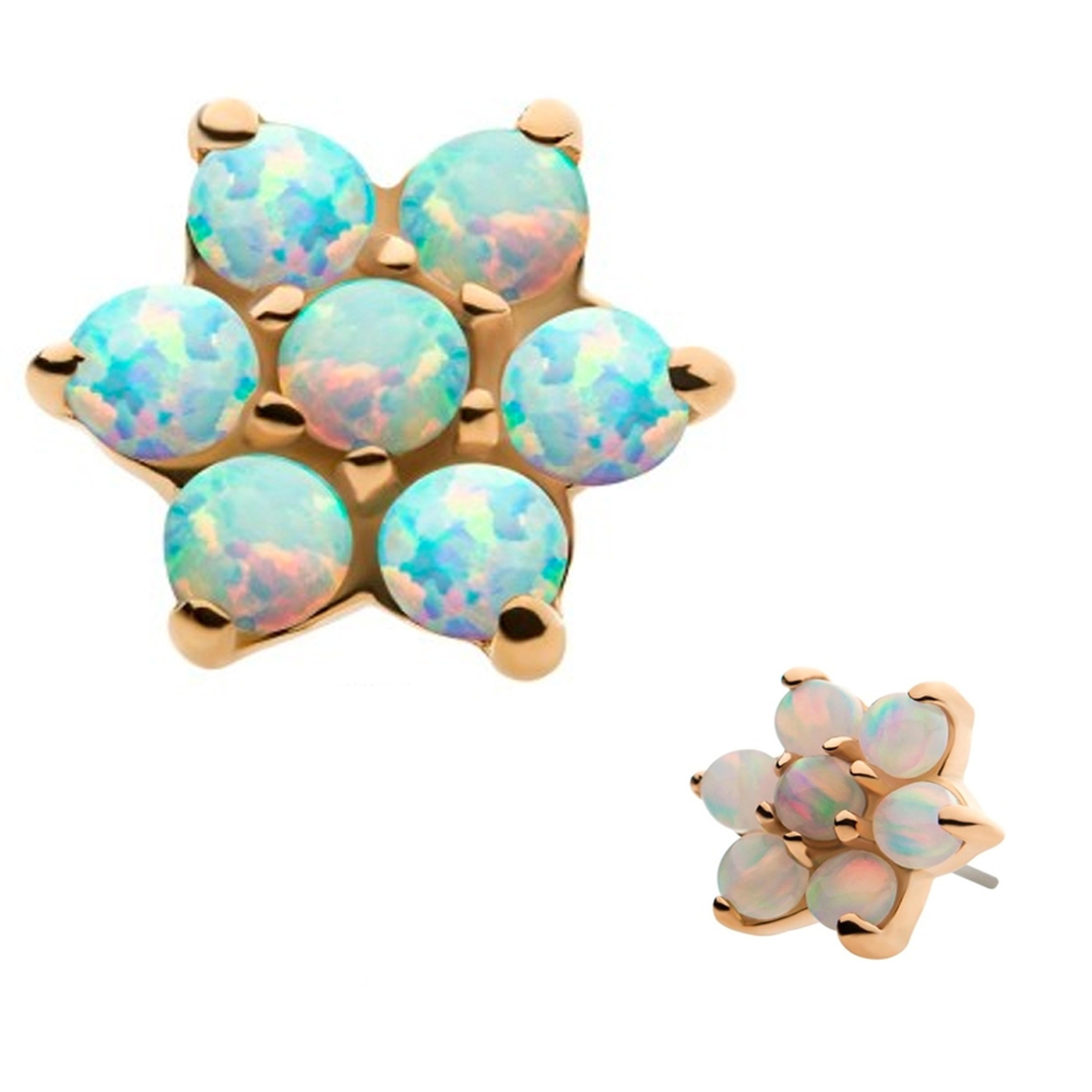Opalite 14kt Gold Flower Threadless Top