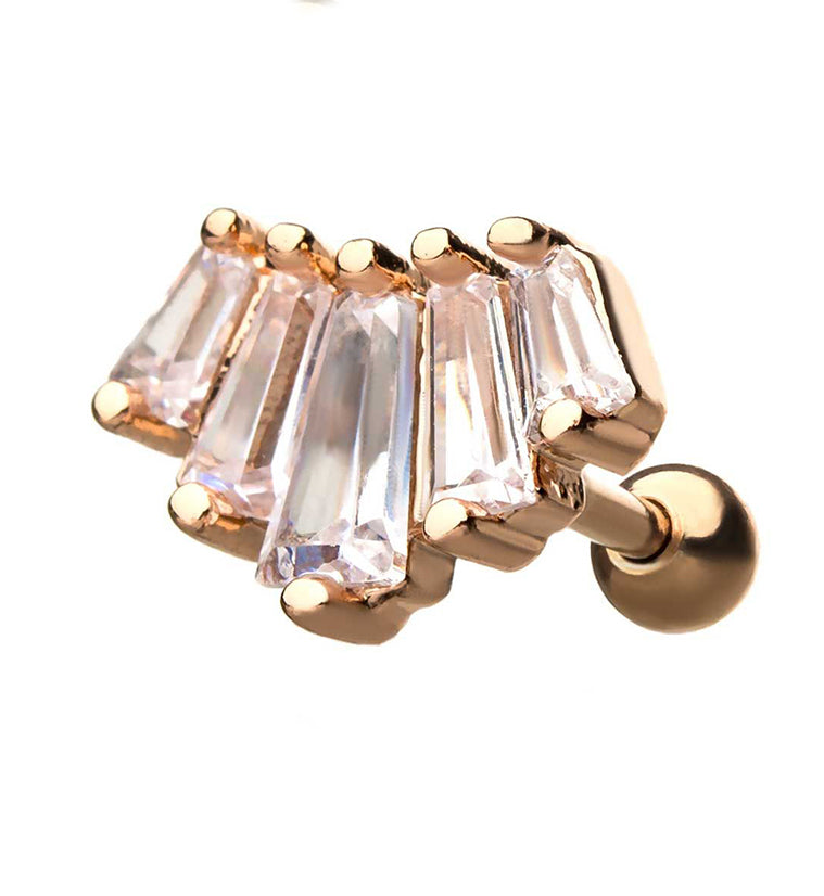 16G Rose Gold PVD Paragem CZ Cartilage Barbell