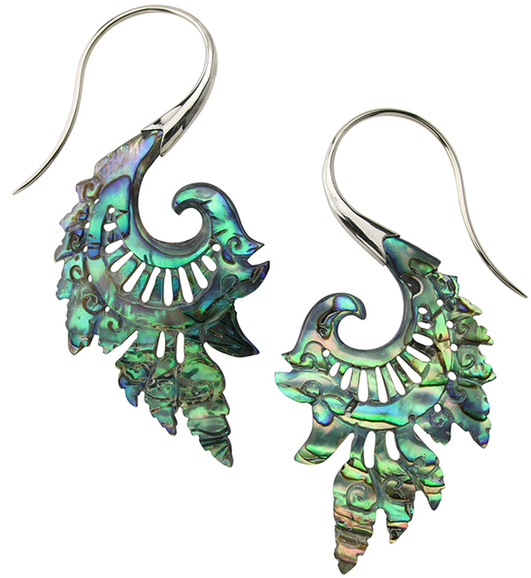 18G Alary White Brass Abalone Hangers / Earrings