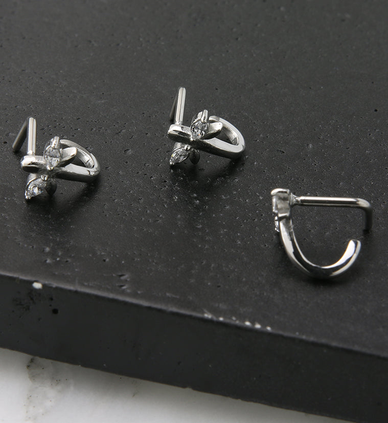 18G Dragonfly CZ Nose Curve